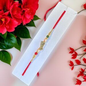 Morpankh Golden Beads Rakhi Bracelet for Brother