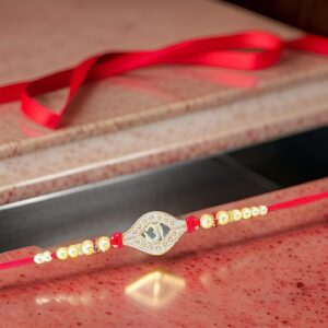 OM Beads & Stones Studded Rakhi Bracelet for Brother