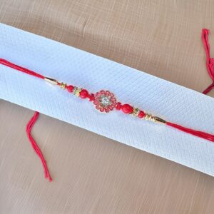 Floral Rudraksha Mauli Rakhi Bracelet for Brother