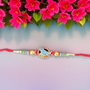 Designer Peacock Morpankh Rakhi Bracelet for Brother