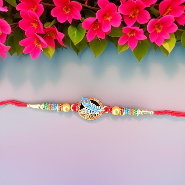 Designer Peacock Morpankh Rakhi Bracelet for Brother