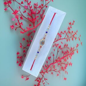 Elegant Brass Golden Rakhi Bracelet for Brother