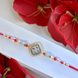 Multi Diamond Shape Rakhi Bracelet for Brother