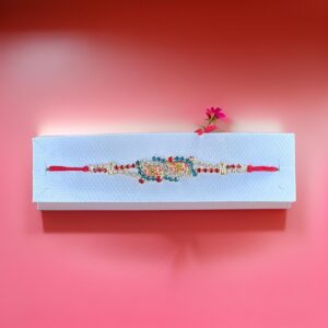 Multicolour Diamond Rakhi Bracelet for Brother | Traditional and Stylish Raksha Bandhan Rakhi for Bhaiya