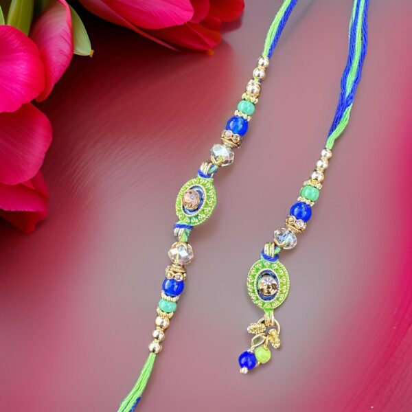 Colourful Rakhi Set for Bhai-Bhabhi | Couple Rakhi - Image 3