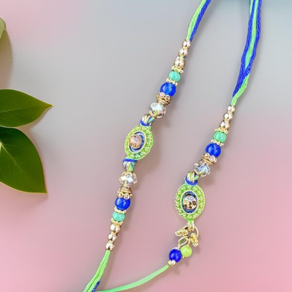 Colourful Rakhi Set for Bhai-Bhabhi | Couple Rakhi - Image 2