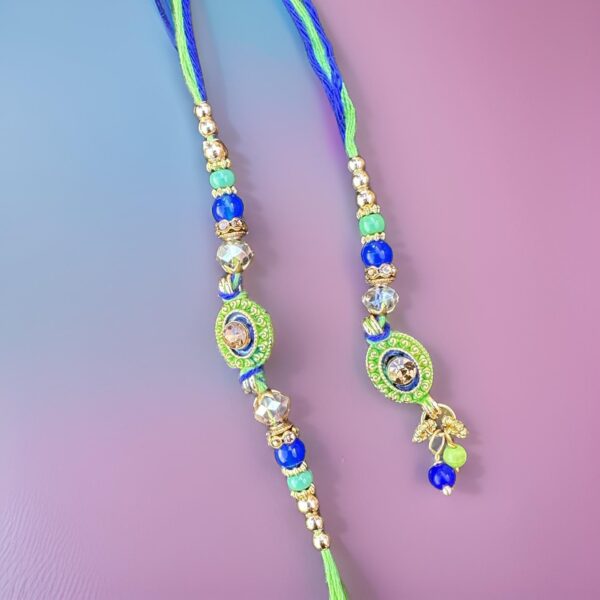 Colourful Rakhi Set for Bhai-Bhabhi | Couple Rakhi - Image 4