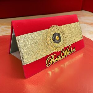 Golden Flower Best Wishes Velvet Envelope