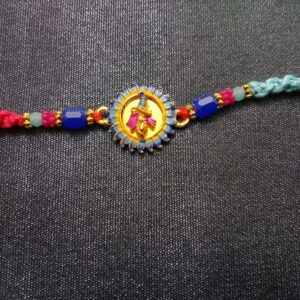 Krishna Sunflower Gold Colour Bracelet Rakhi | Traditional Raksha Bandhan Gift