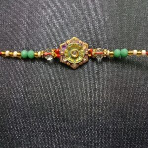 Designer Gold Bracelet Rakhi | Stylish Traditional Raksha Bandhan for Brother
