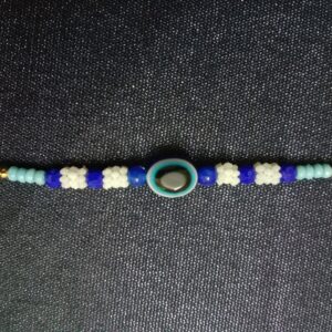 White Evil Eye Bracelet Rakhi | Traditional Protection Rakhi for Brother-Bhaiya