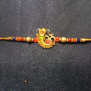 Om & Ganesha Multi Colour Rakhi | Traditional Bracelet for Brother-Bhaiya