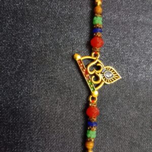 Om Pankh Design Gold Colour Rakhi | Traditional Bracelet for Brother Bhaiya