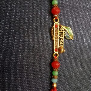 Shree Krishan Gold Color Pendant Rakhi | Traditional Bracelet for Brother