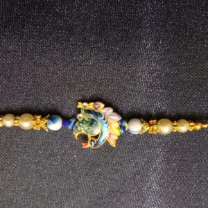 Decorative Morpankh Rakhi | Morpinch Colour Traditional Bracelet for Brother