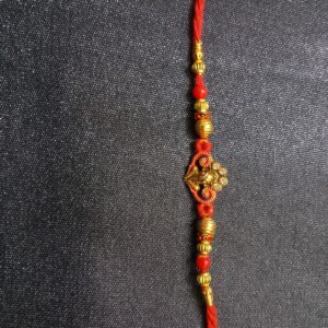 Ganesha Diamond Gold Rakhi | Traditional Bracelet Rakhi for Brother-Bhaiya