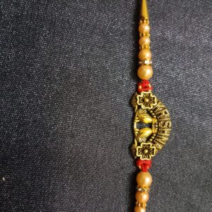 Krishna Name Plate Gold Rakhi – Traditional Bracelet Gift for Brother-Bhaiya