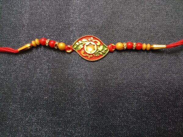 Minakari Star Gold Rakhi – Traditional Bracelet Gift for Brother-Bhaiya
