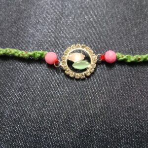 Round Shape Diamond & Stone Rakhi | Elegant Bracelet for Brother-Bhaiya