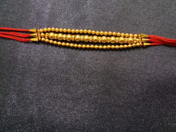 All Over Golden Moti Rakhi Bracelet – Traditional Raksha Bandhan for Brother