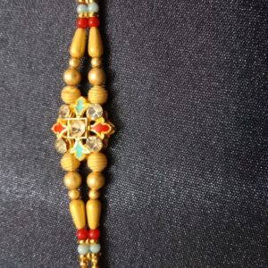 Designer Rakhi with Sukhd Moti Bracelet